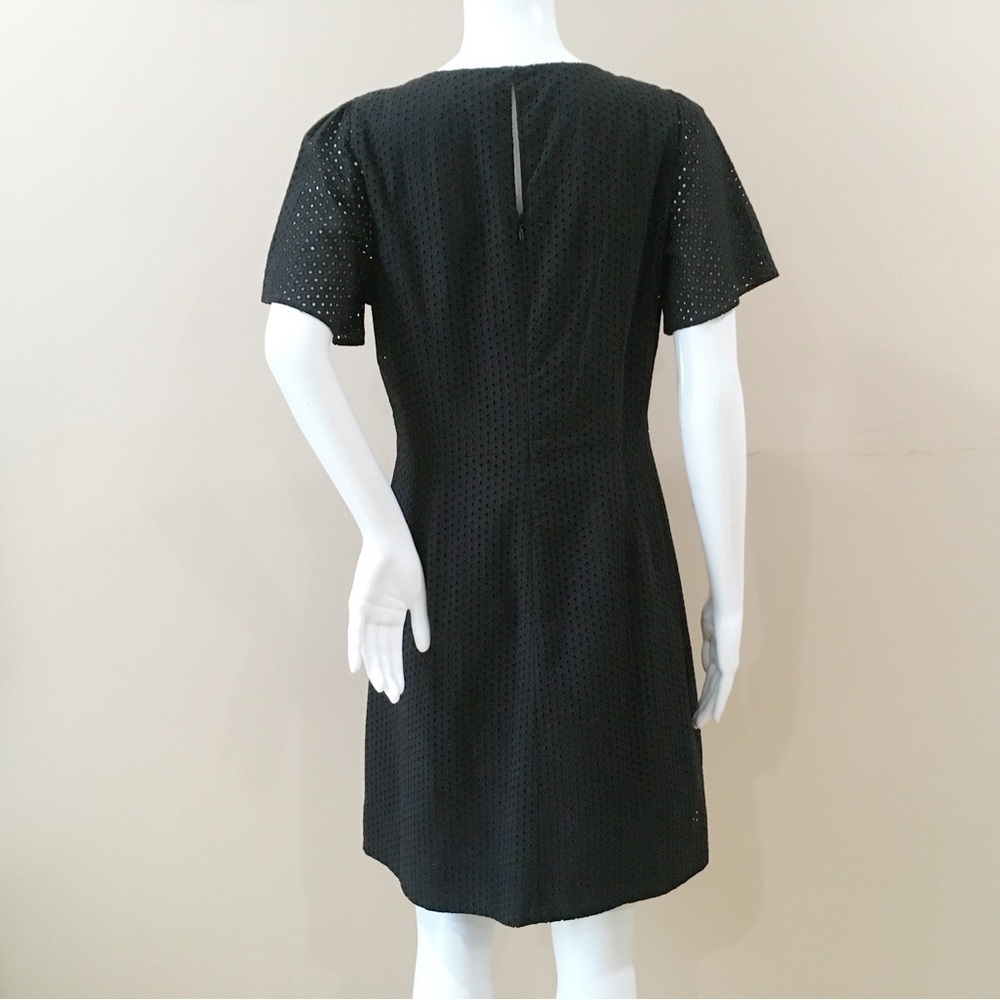 J. Crew dress Eyelet Mini Fit&flare Black women 4 AR986 - Picture 2 of 7